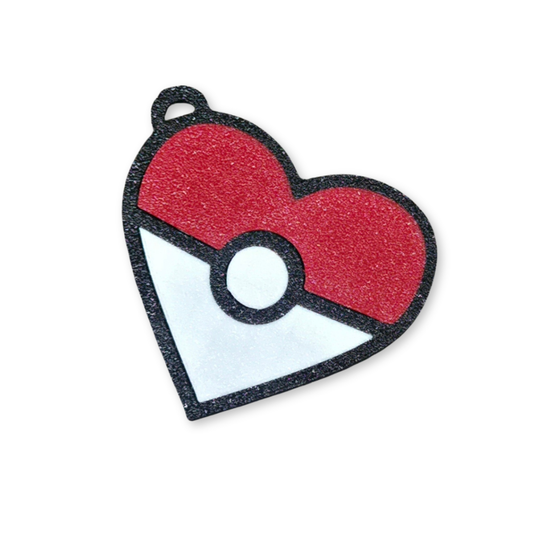Pokeball Heart Keychain